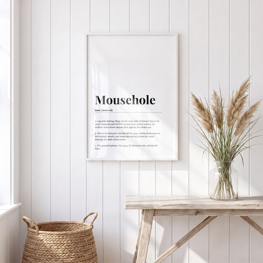 Mousehole — Framed Dictionary Print
