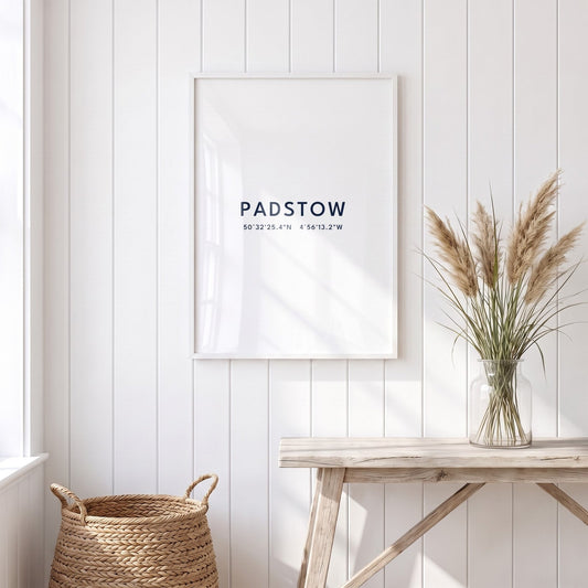 Padstow — Framed Coordinates Print