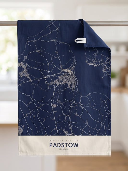 Padstow — Map Tea Towel