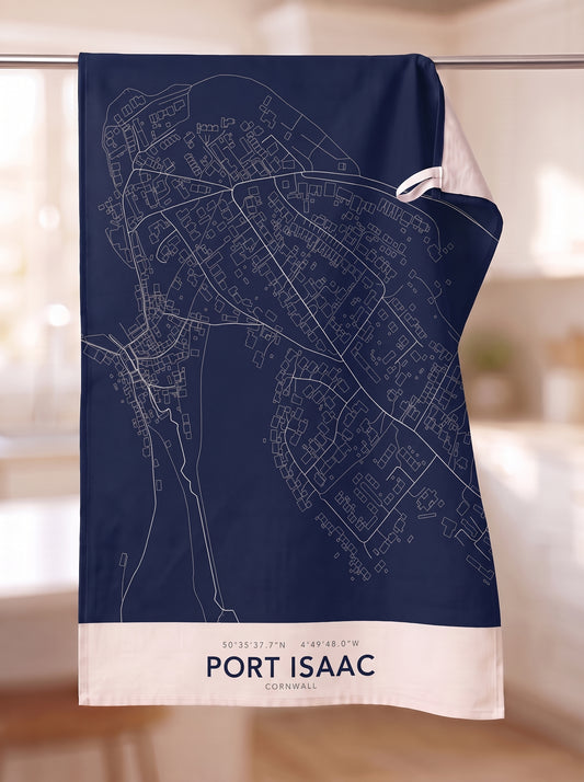 Port Isaac — Map Tea Towel