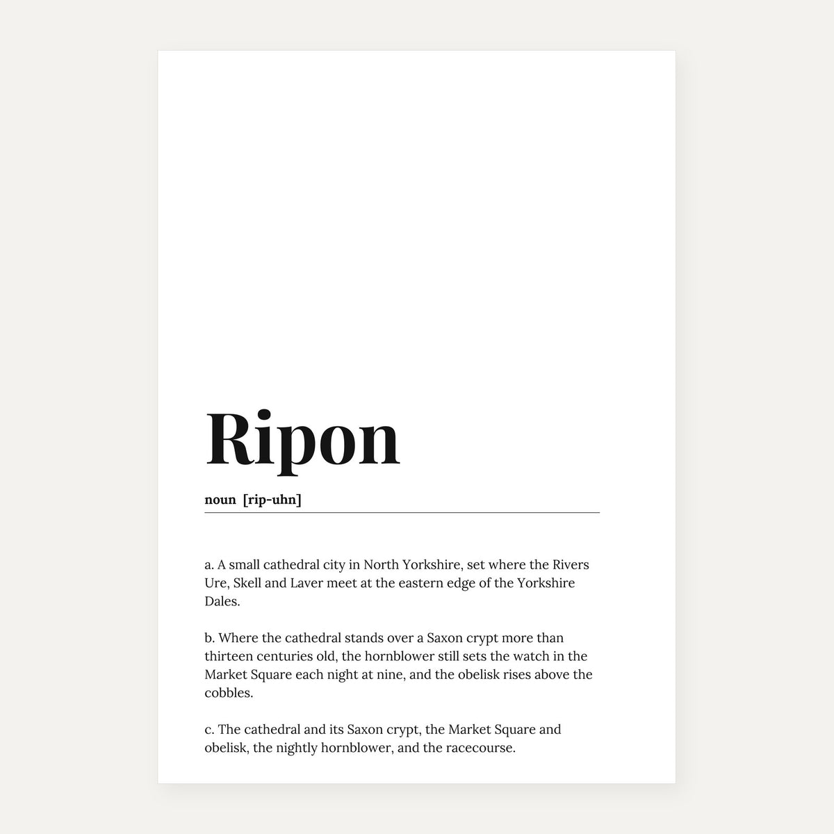 Ripon — Dictionary Print
