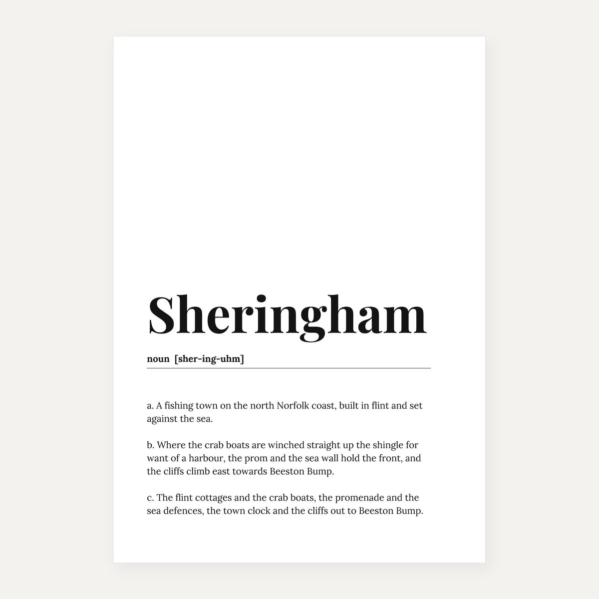 Sheringham — Dictionary Print