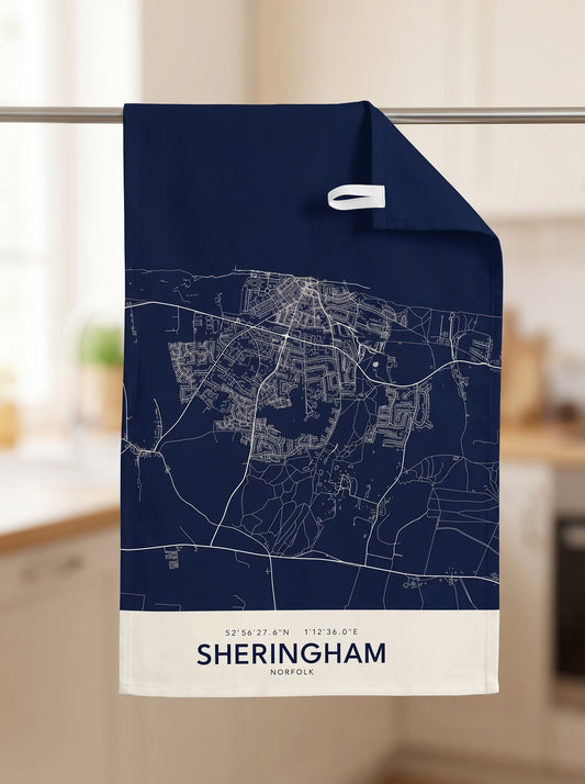 Sheringham — Map Tea Towel