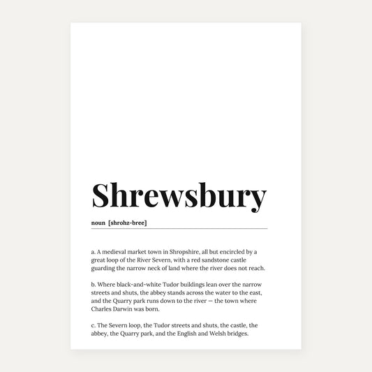 Shrewsbury — Dictionary Print