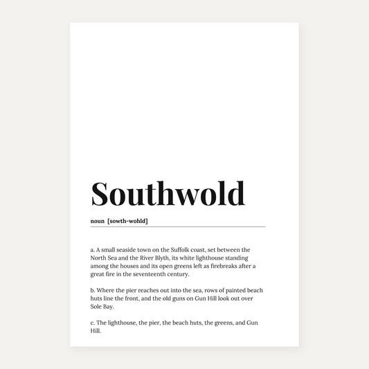 Southwold — Dictionary Print