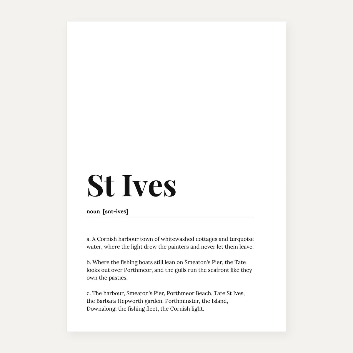 St Ives — Dictionary Print
