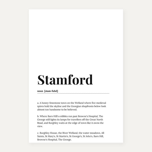 Stamford — Dictionary Print