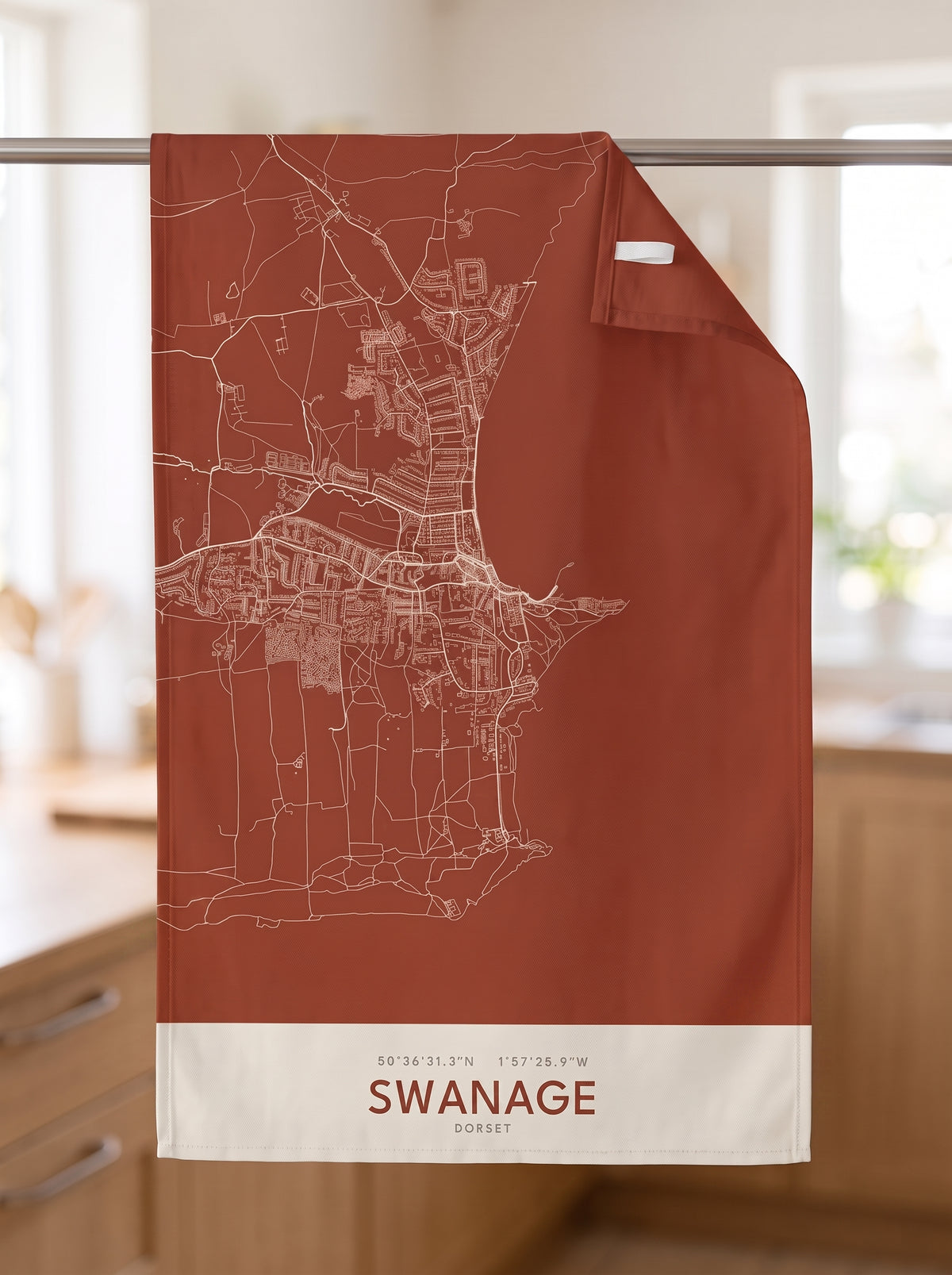 Swanage — Map Tea Towel