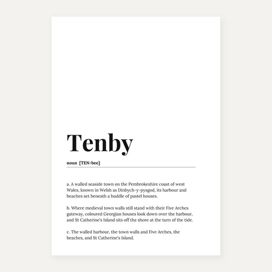 Tenby — Dictionary Print