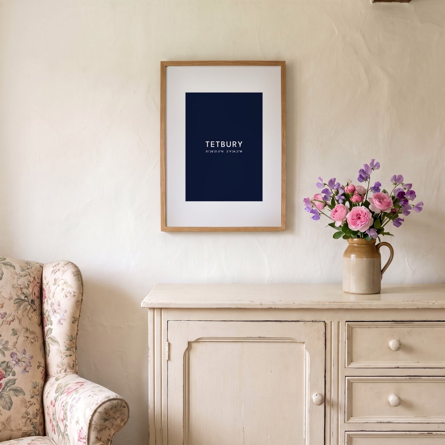 Tetbury — Framed Coordinates Print (Navy)