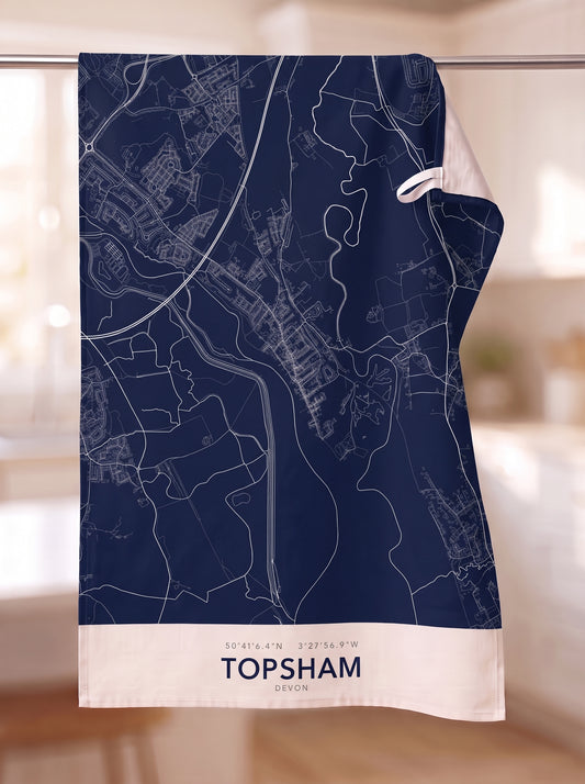 Topsham — Map Tea Towel