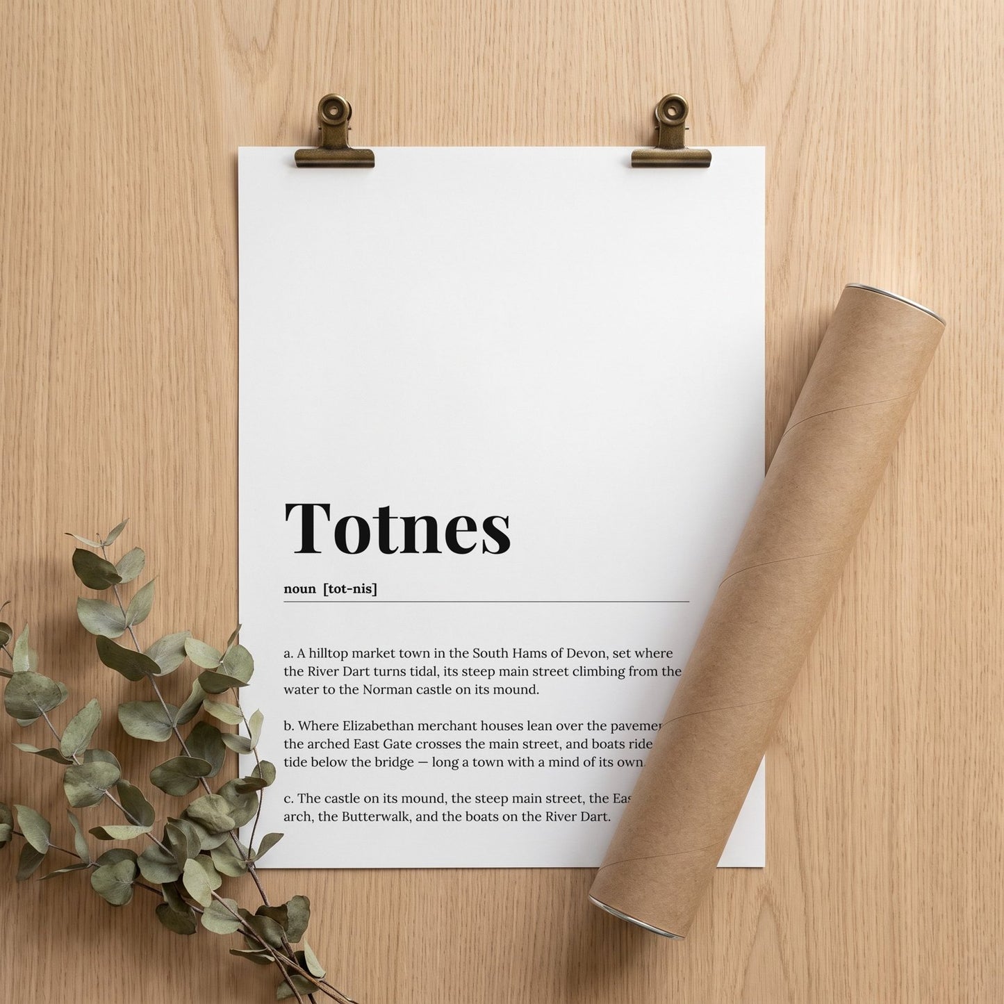 Totnes — Dictionary Print