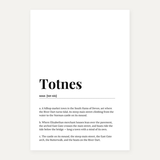 Totnes — Dictionary Print