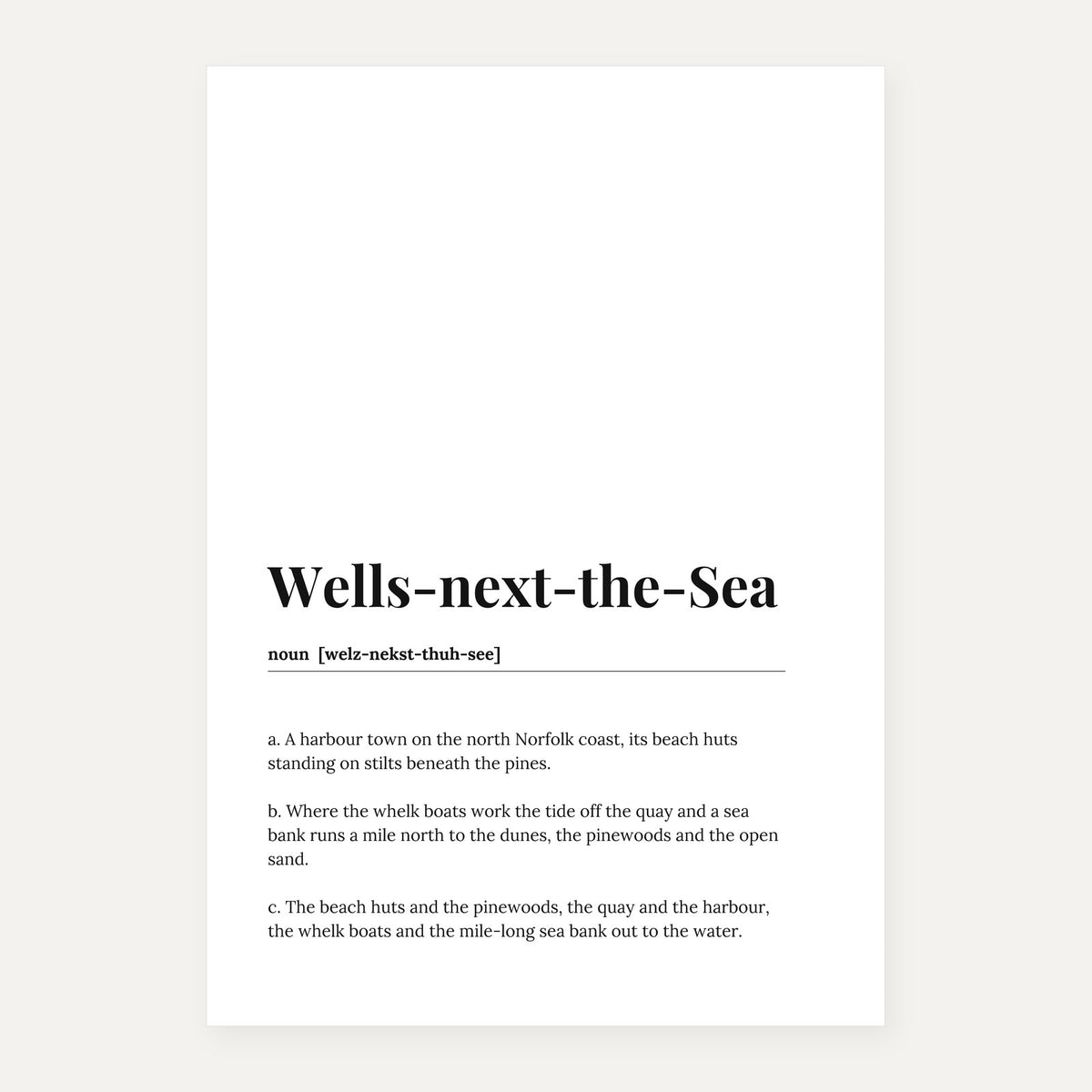 Wells-next-the-Sea — Dictionary Print