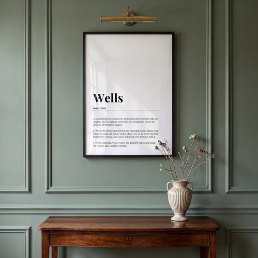 Wells — Framed Dictionary Print
