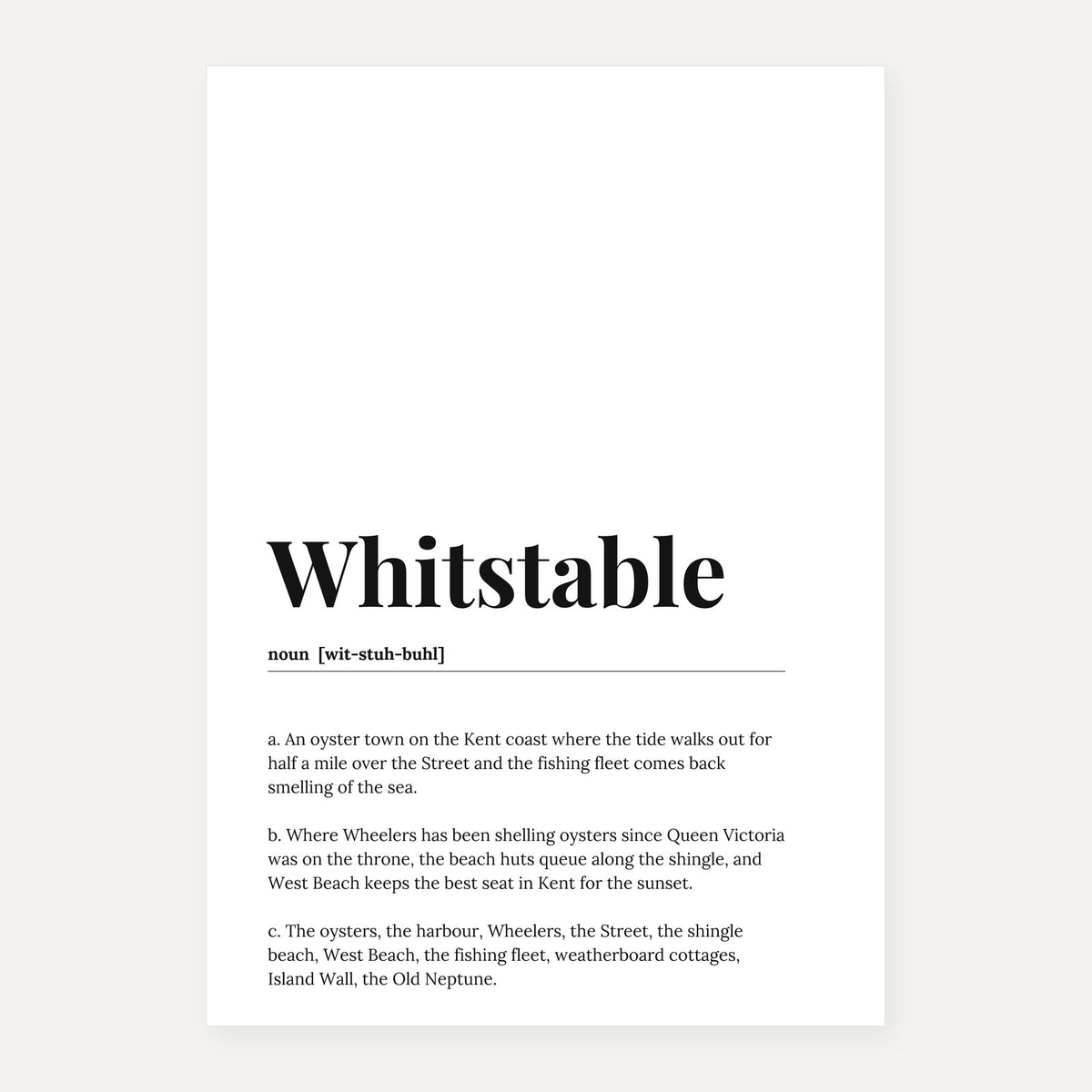 Whitstable — Dictionary Print