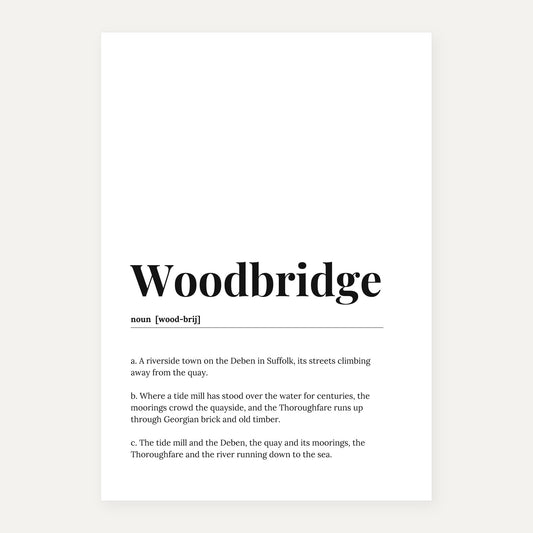 Your Town Merch — Woodbridge Dictionary Print lifestyle