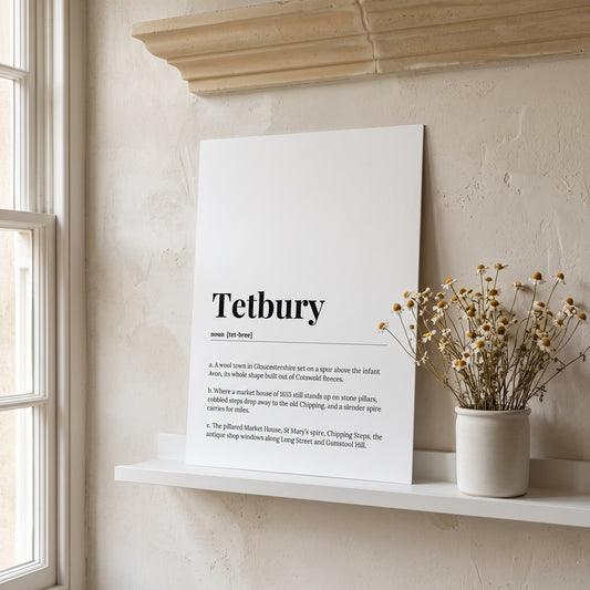 Your Town Merch — Tetbury Dictionary Print lifestyle