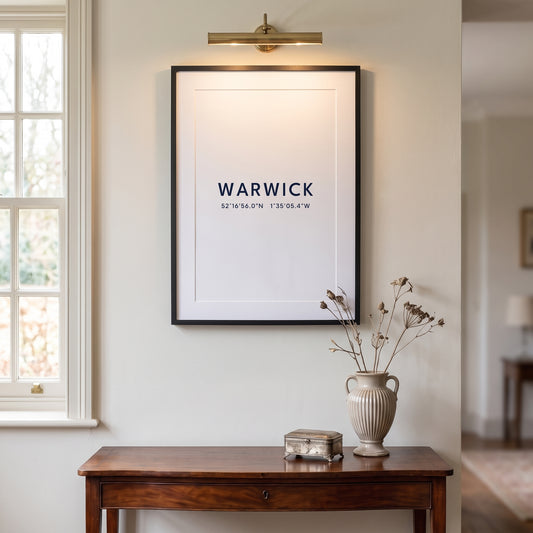 Warwick — Framed Coordinates Print