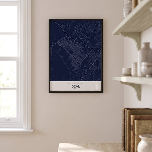 Deal — Framed Map Print (Navy)