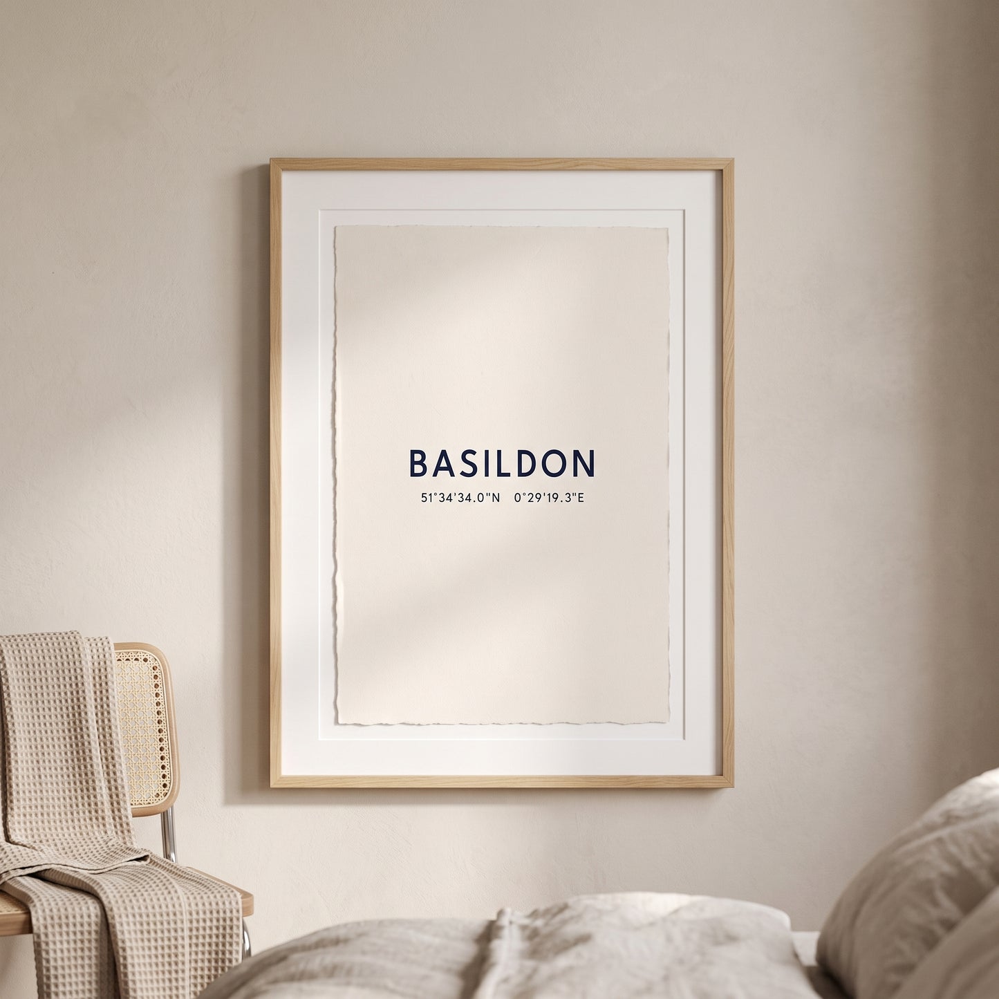Your Town Merch — Basildon — Coordinates Print (White)