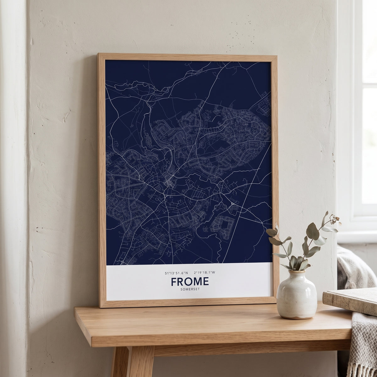 Your Town Merch — Frome Map Print lifestyle