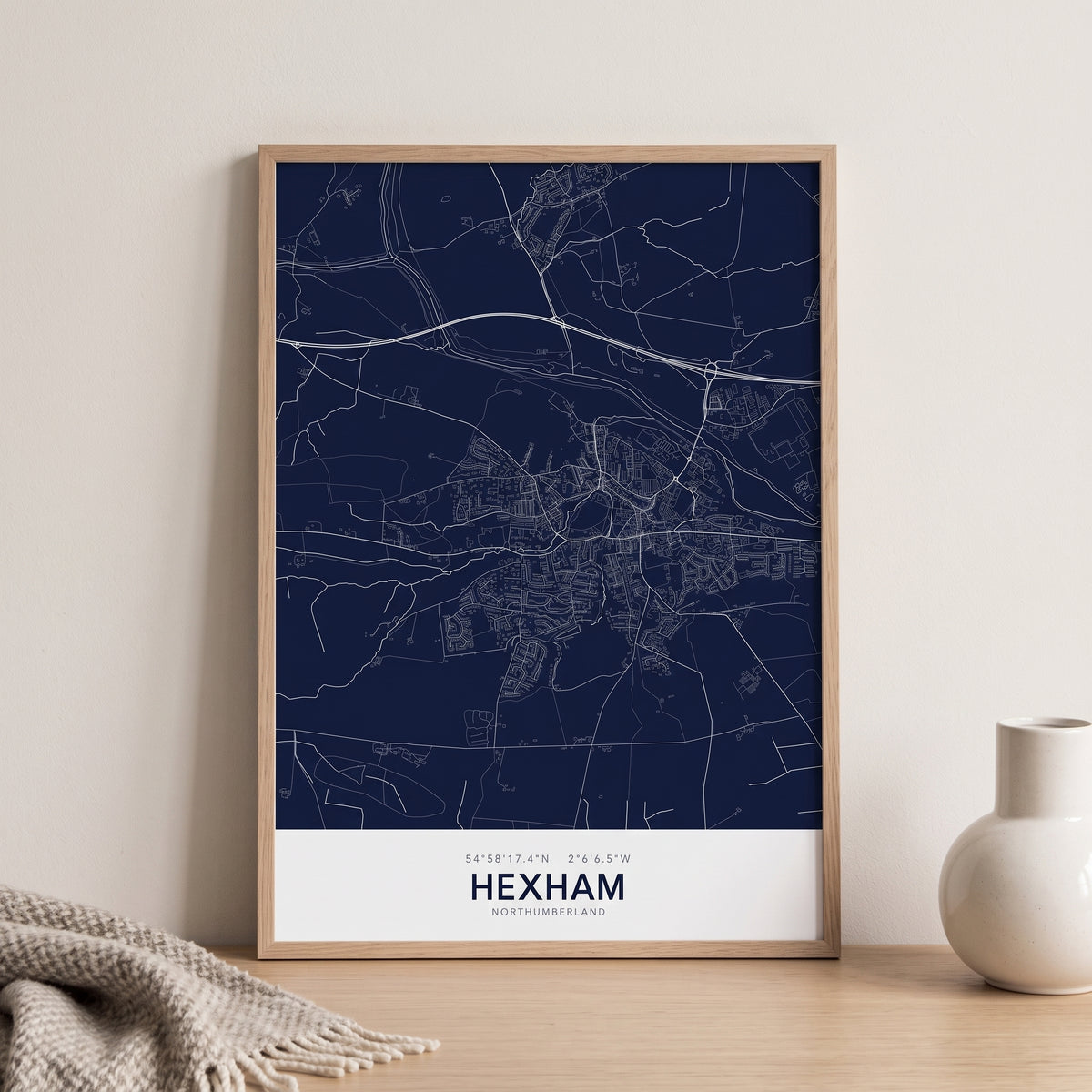 Your Town Merch — Hexham Map Print lifestyle