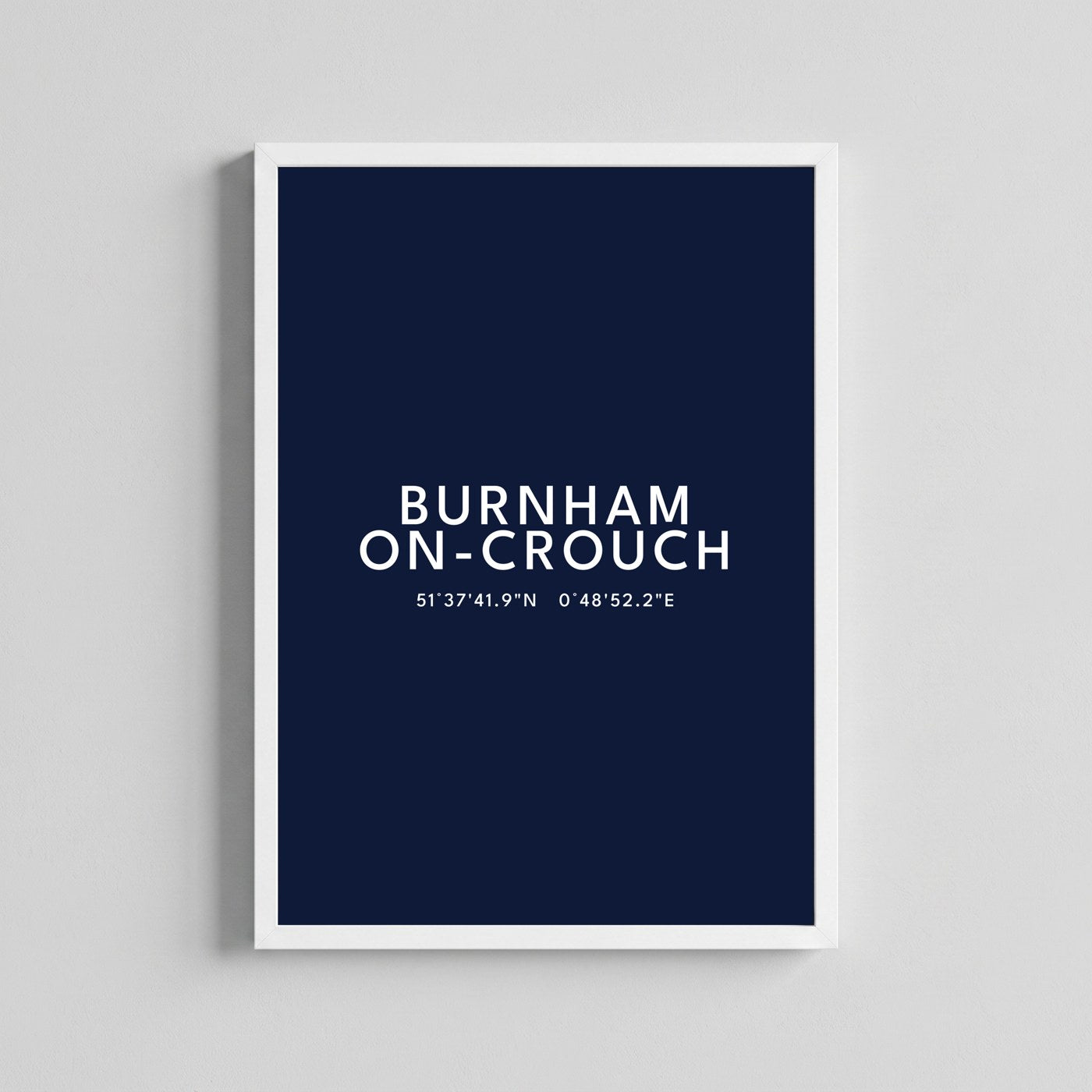 Burnham-on-Crouch — Framed Coordinates Print (Navy)
