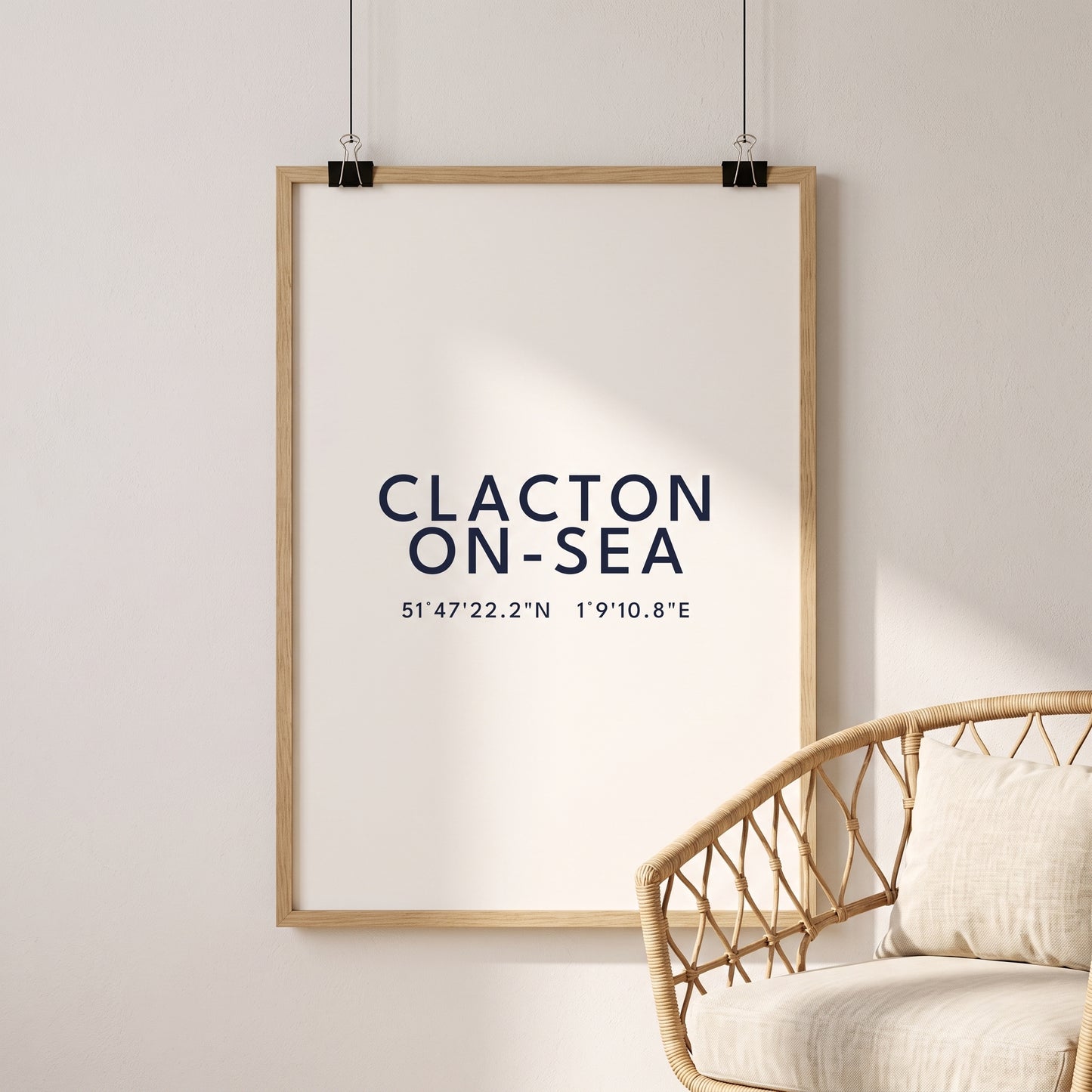 Clacton-on-Sea — Coordinates Print (White)