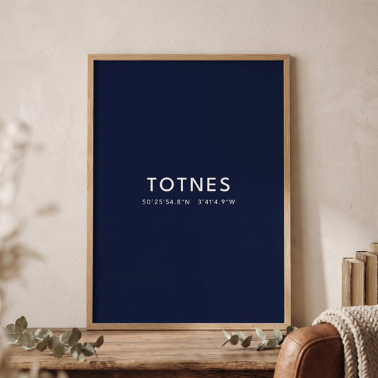 Totnes — Coordinates Print