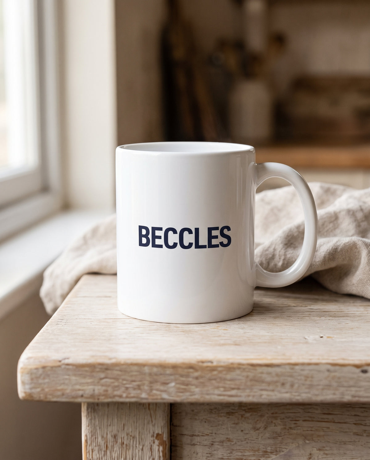 Your Town Merch — Beccles Ceramic Mug lifestyle