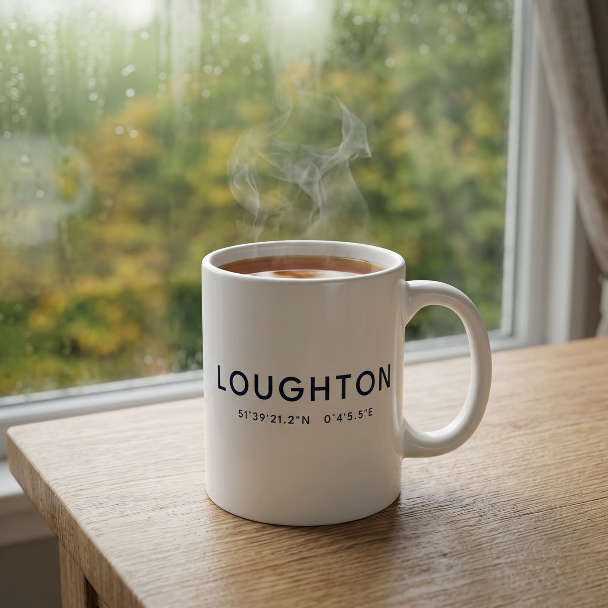 Your Town Merch — Loughton Coordinates Ceramic Mug lifestyle