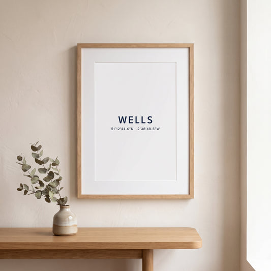 Wells — Coordinates Print (White)