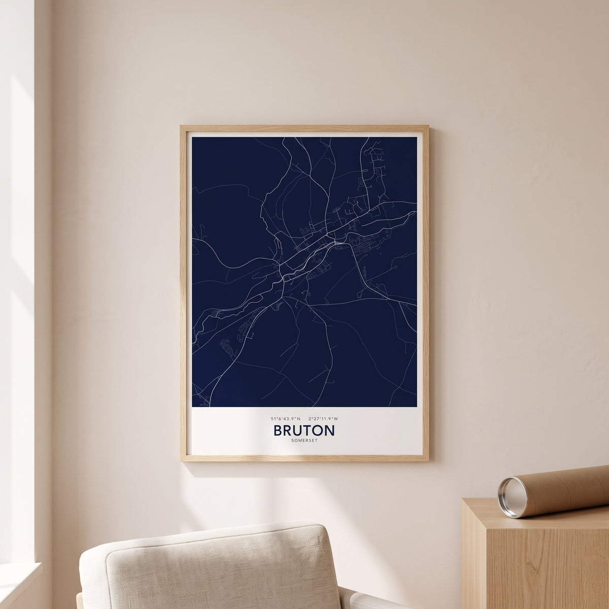 Your Town Merch — Bruton Map Print lifestyle