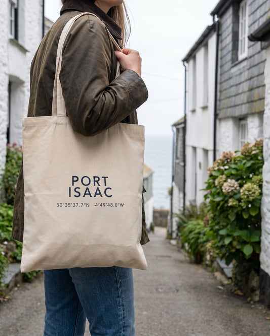 Port Isaac — Coordinates Natural Tote