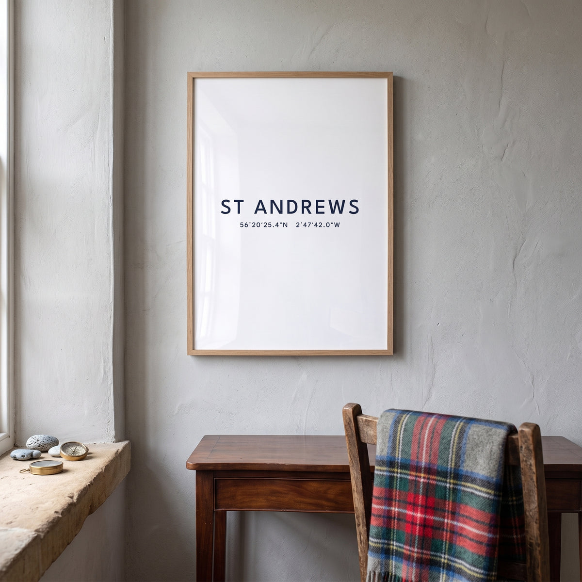 Your Town Merch — St Andrews Framed Coordinates Print lifestyle