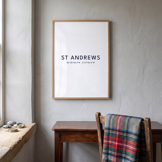 St Andrews — Framed Coordinates Print