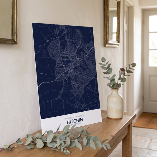 Hitchin — Map Print