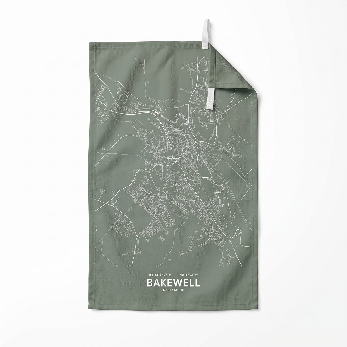 Your Town Merch — Bakewell Map Tea Towel lifestyle