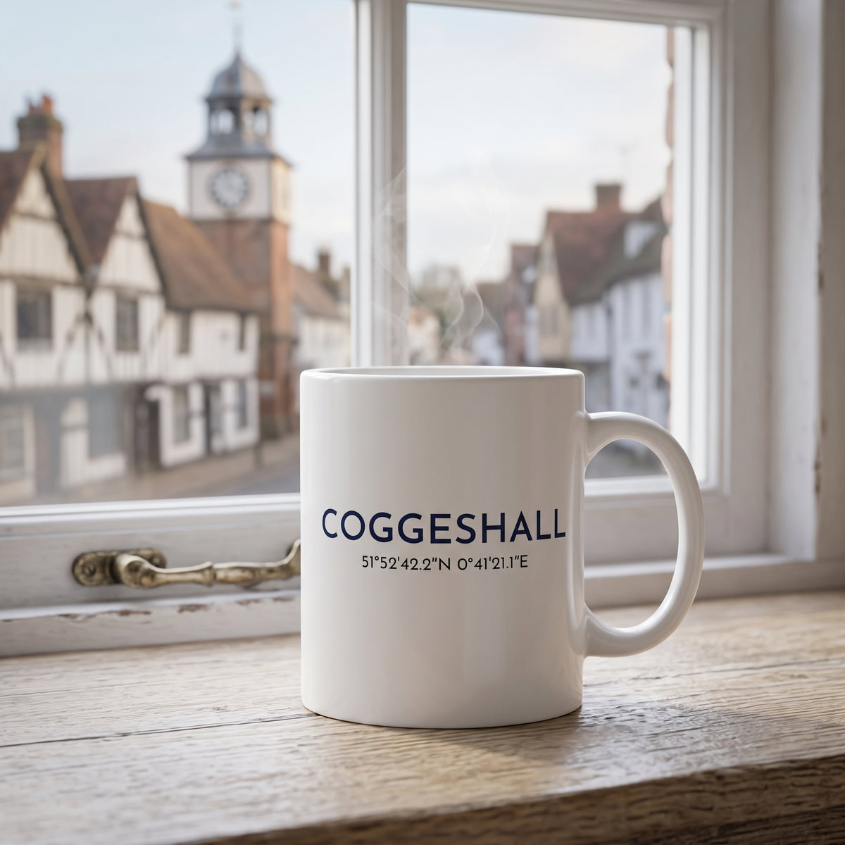 Your Town Merch — Coggeshall Coordinates Ceramic Mug lifestyle