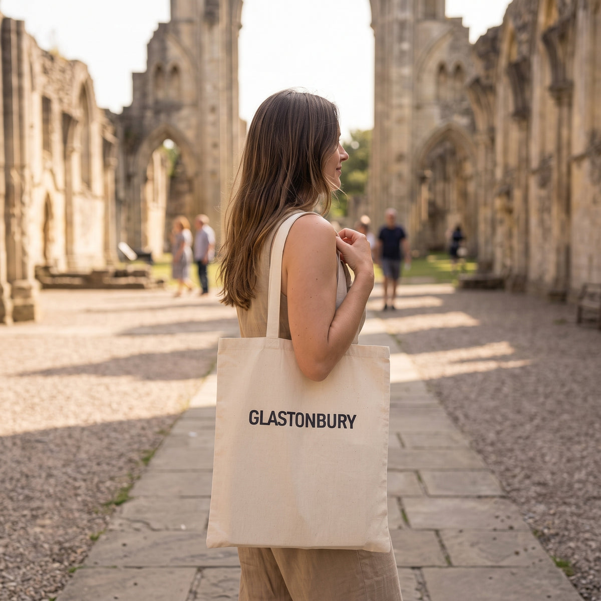 Your Town Merch — Glastonbury Natural Tote lifestyle