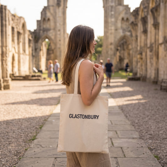 Your Town Merch — Glastonbury Natural Tote lifestyle