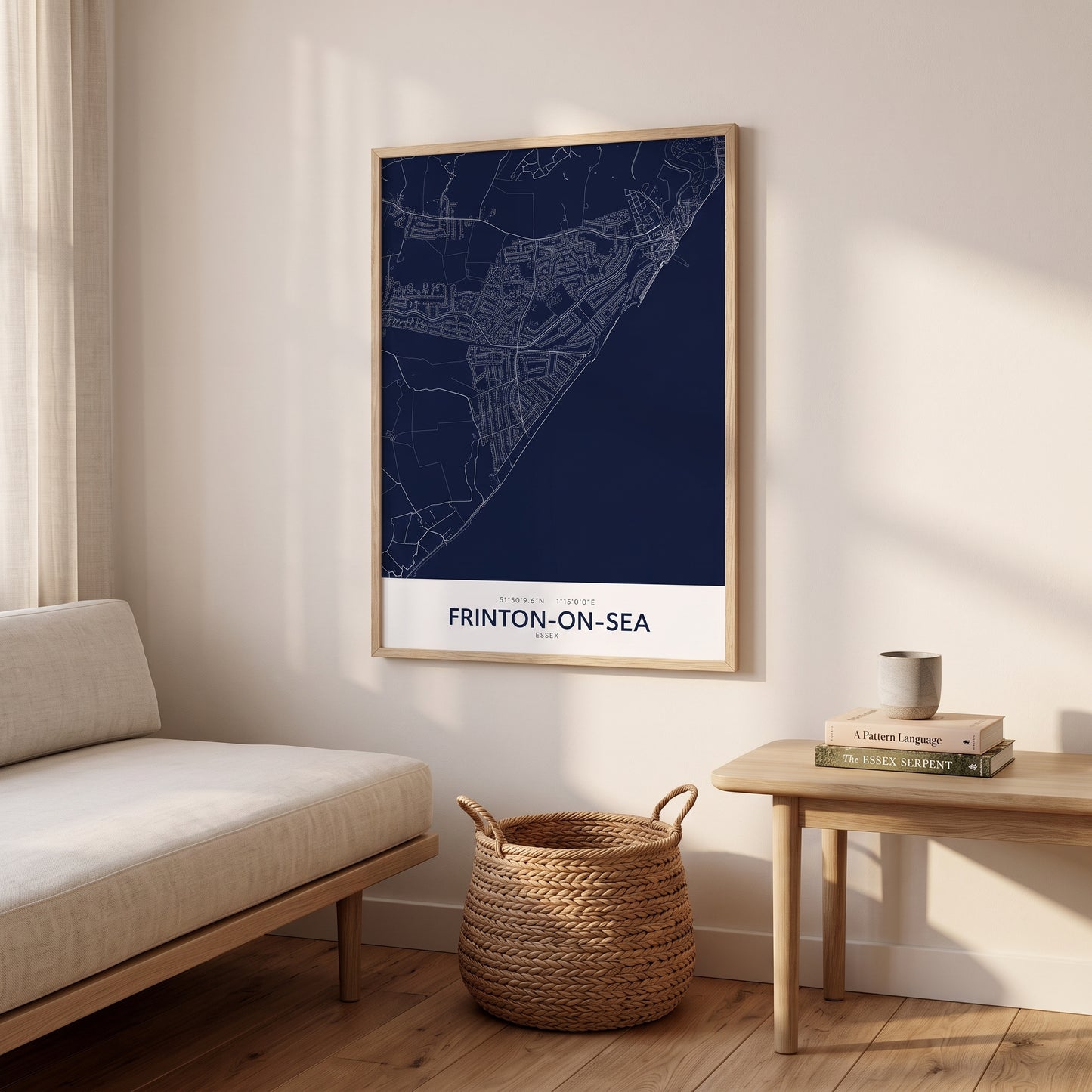 Frinton-on-Sea — Framed Map Print (Navy)