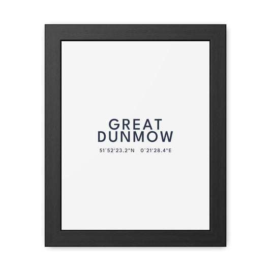 Great Dunmow — Framed Coordinates Print