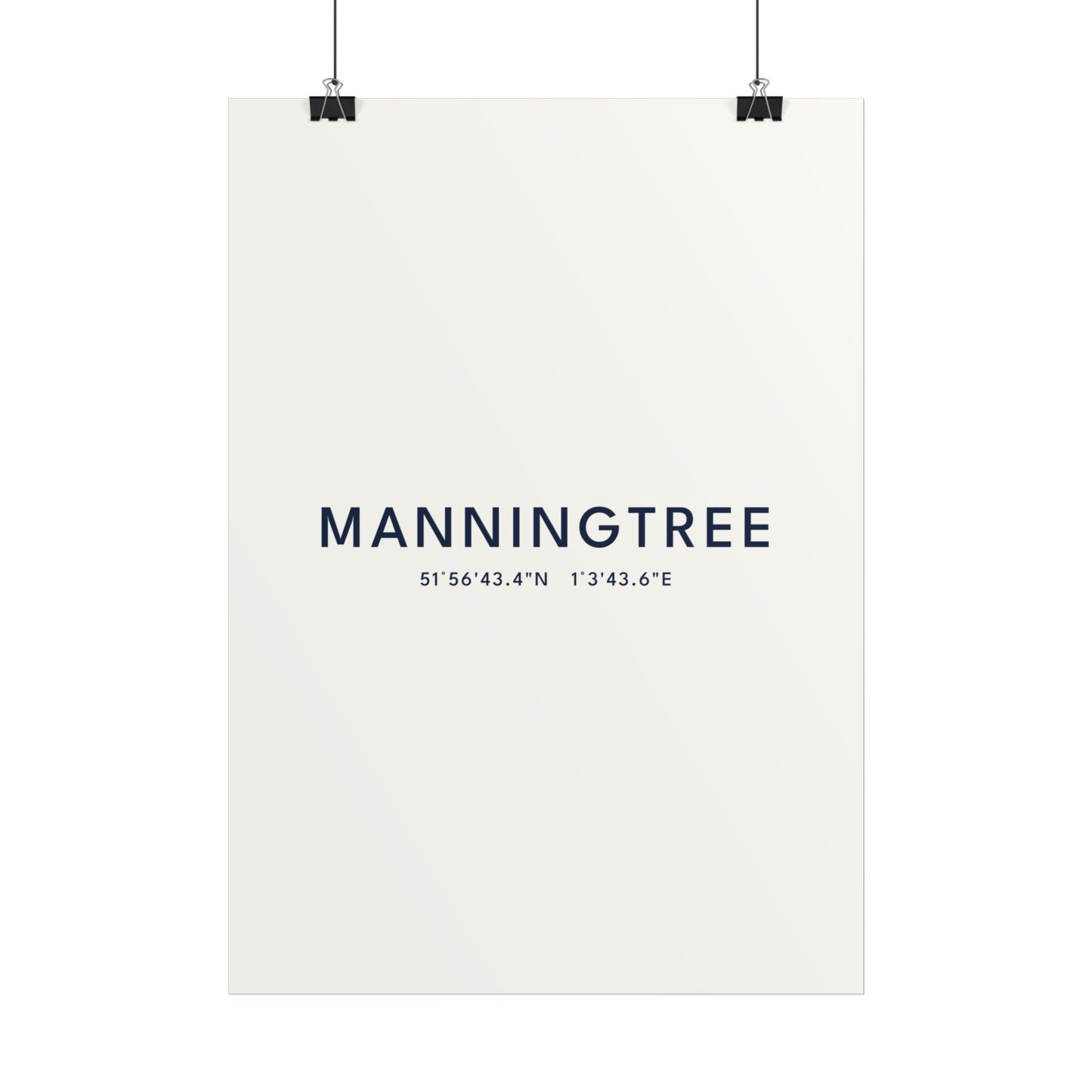 Manningtree — Coordinates Print (White)