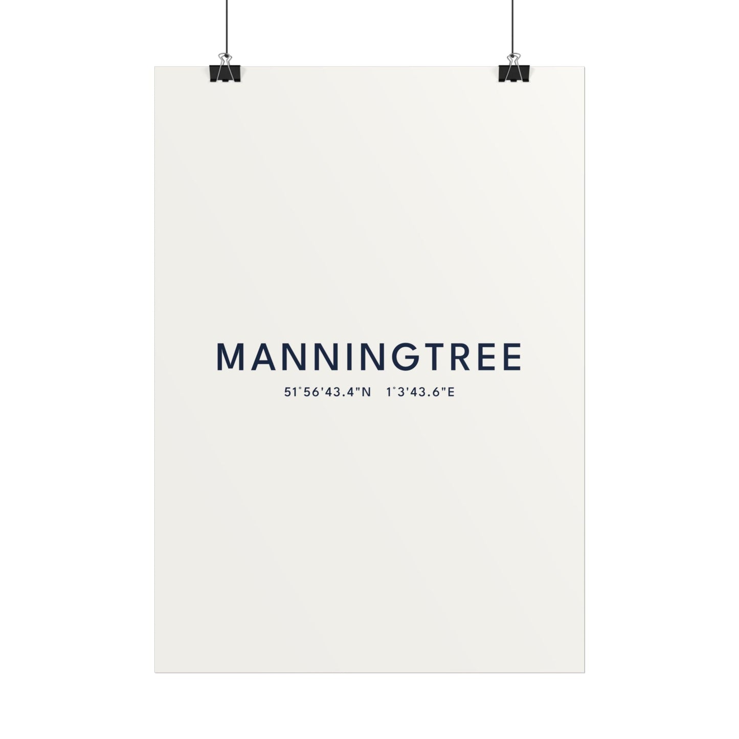 Manningtree — Coordinates Print (White)