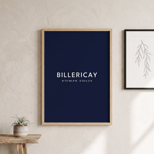 Billericay — Coordinates Print