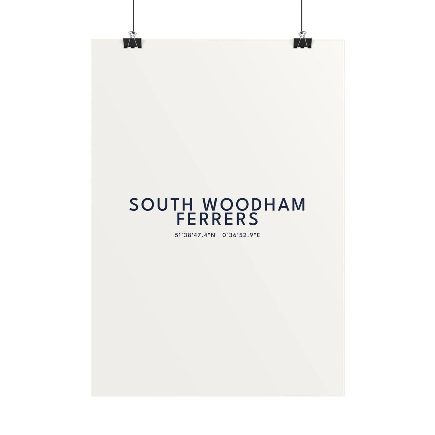 South Woodham Ferrers — Coordinates Print (White)