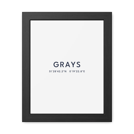 Grays — Framed Coordinates Print