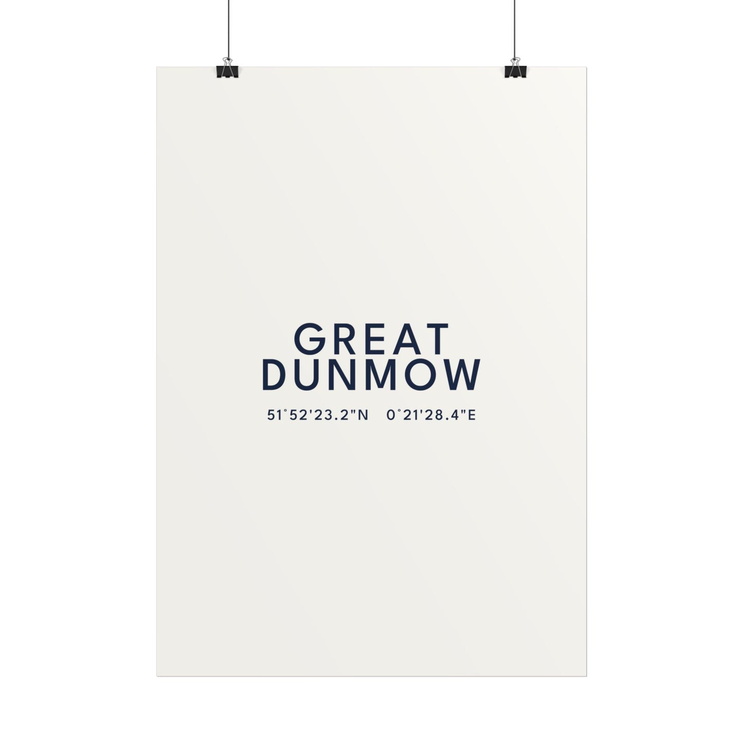 Great Dunmow — Coordinates Print (White)